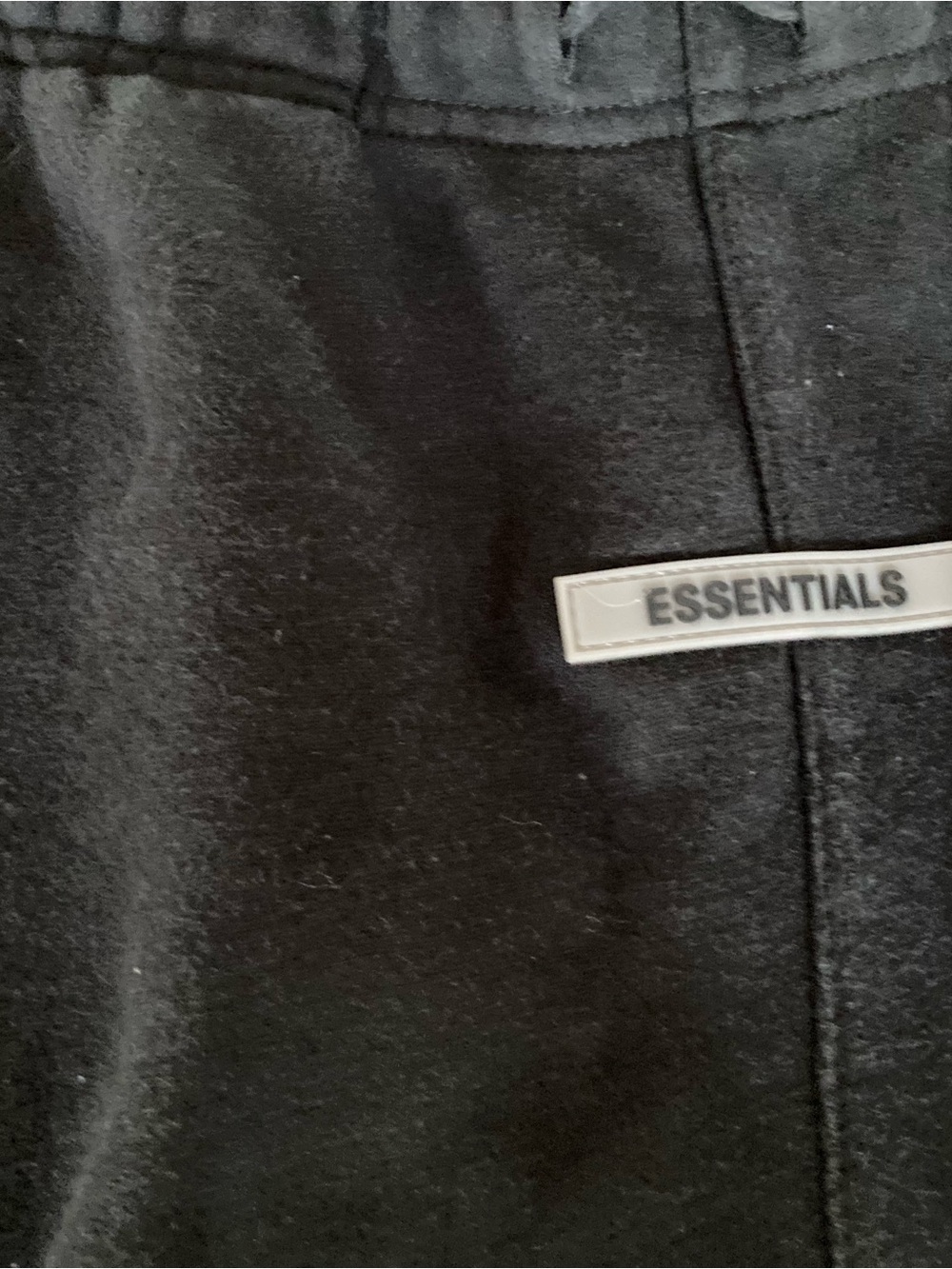 Essentials Black Logo Fleece Shorts - Picture 3 of 4